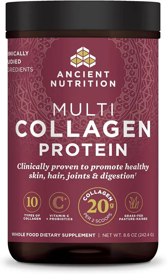 Collagen Peptides Powder, Multi Collagen Protein, Vitamin C, Probiotics, Hydrolyzed Collagen, Unflavored, 24 Servings Q113