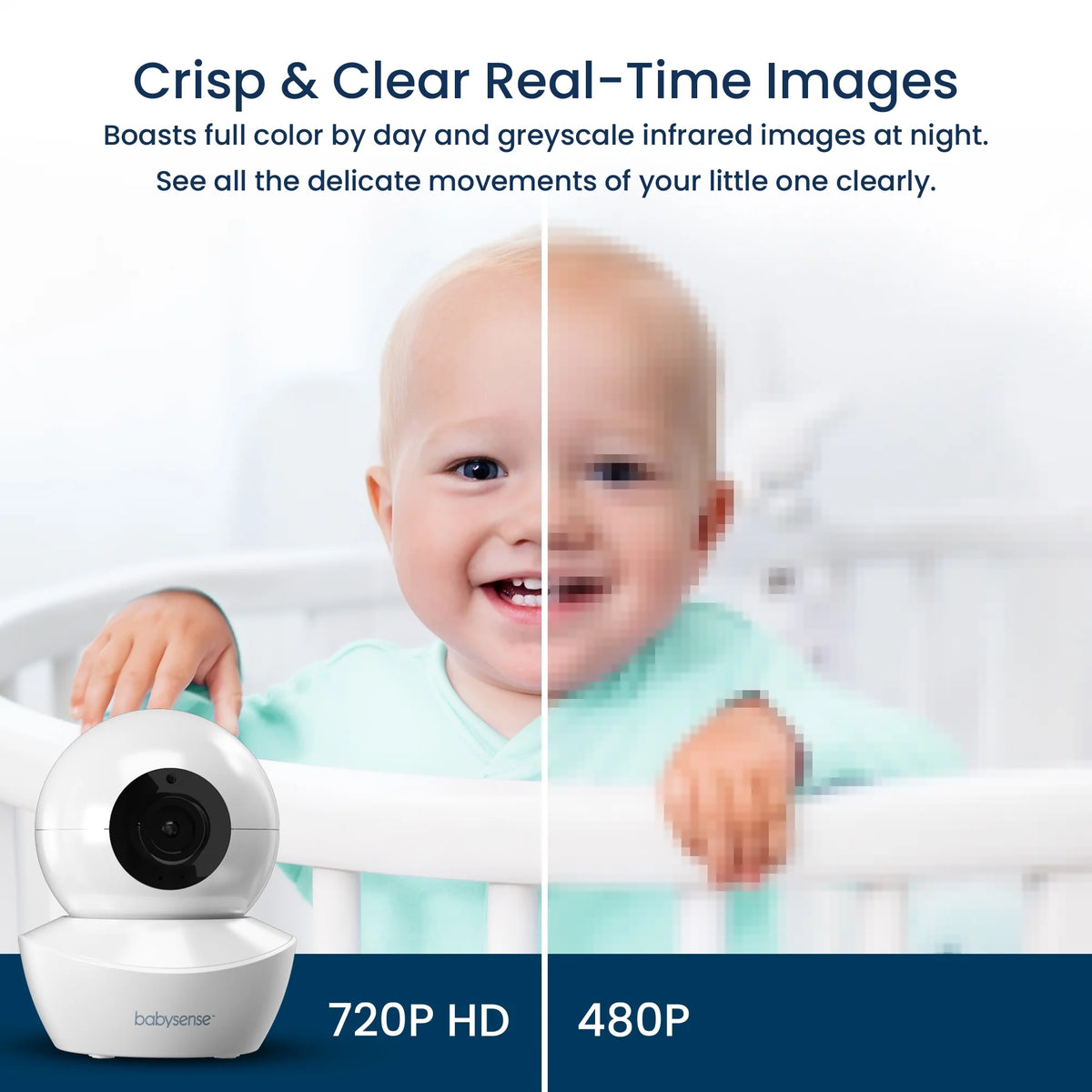 Baby Video Monitor Split Screen 5" HD Display with 2 Cameras Y4739