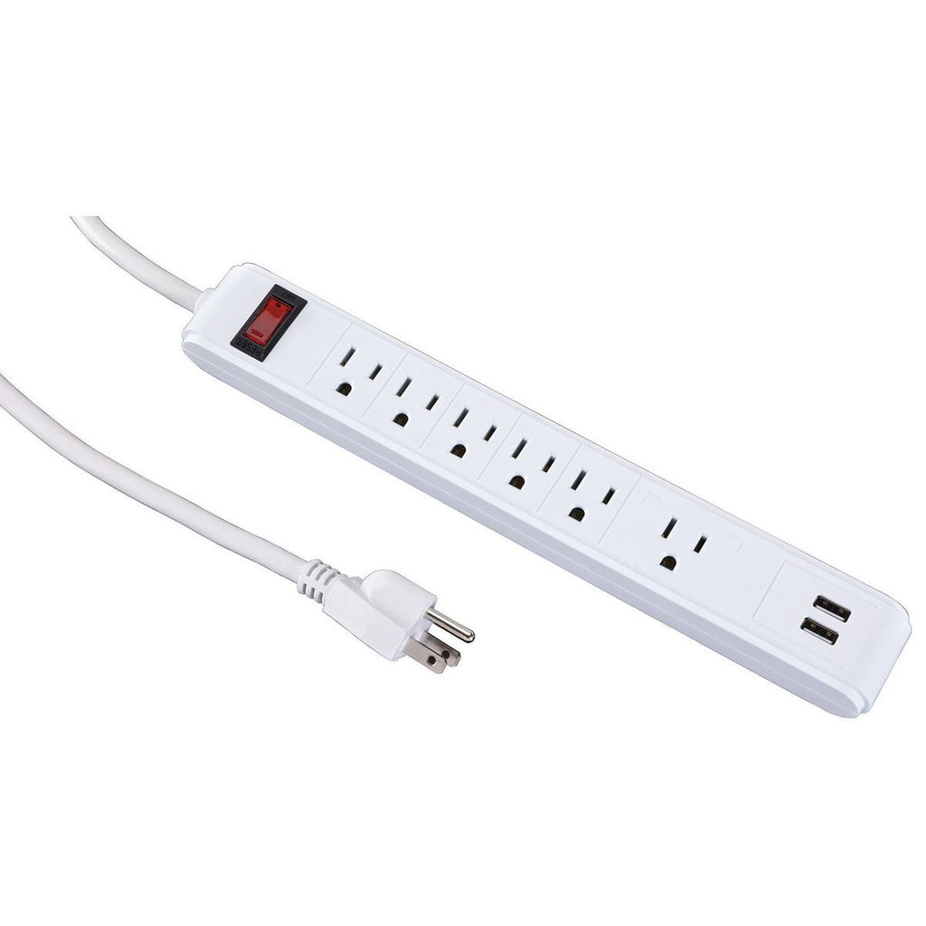 6-Outlet 2 USB Power Strip G63478
