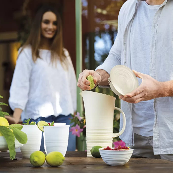 White Pitcher With Lid I55350