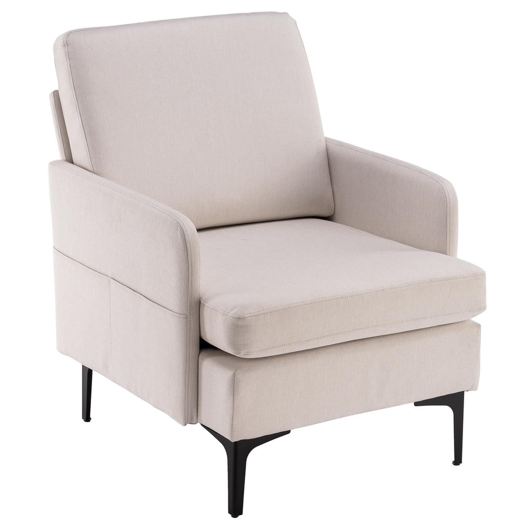 Fabric Arm Chair with Side Bags Dark Gray Z6728