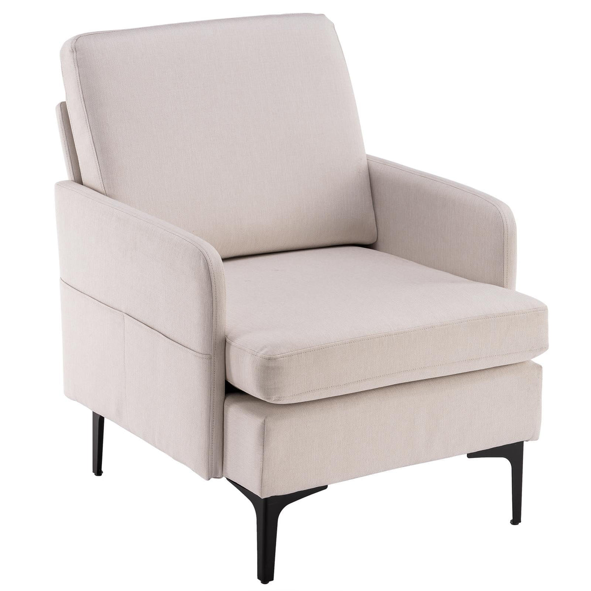 Fabric Arm Chair with Side Bags Dark Gray Z6728