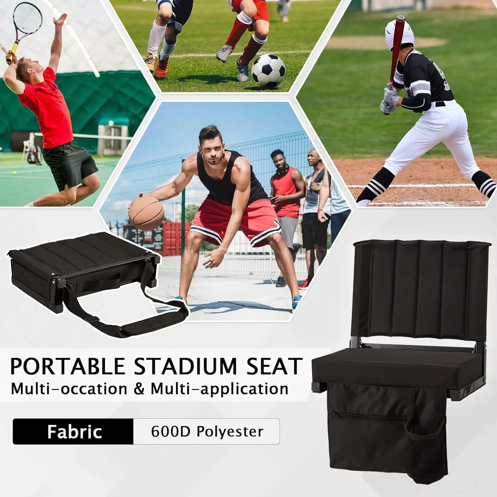 Padded Foldable Stadium Seat with Cup Holder P58542
