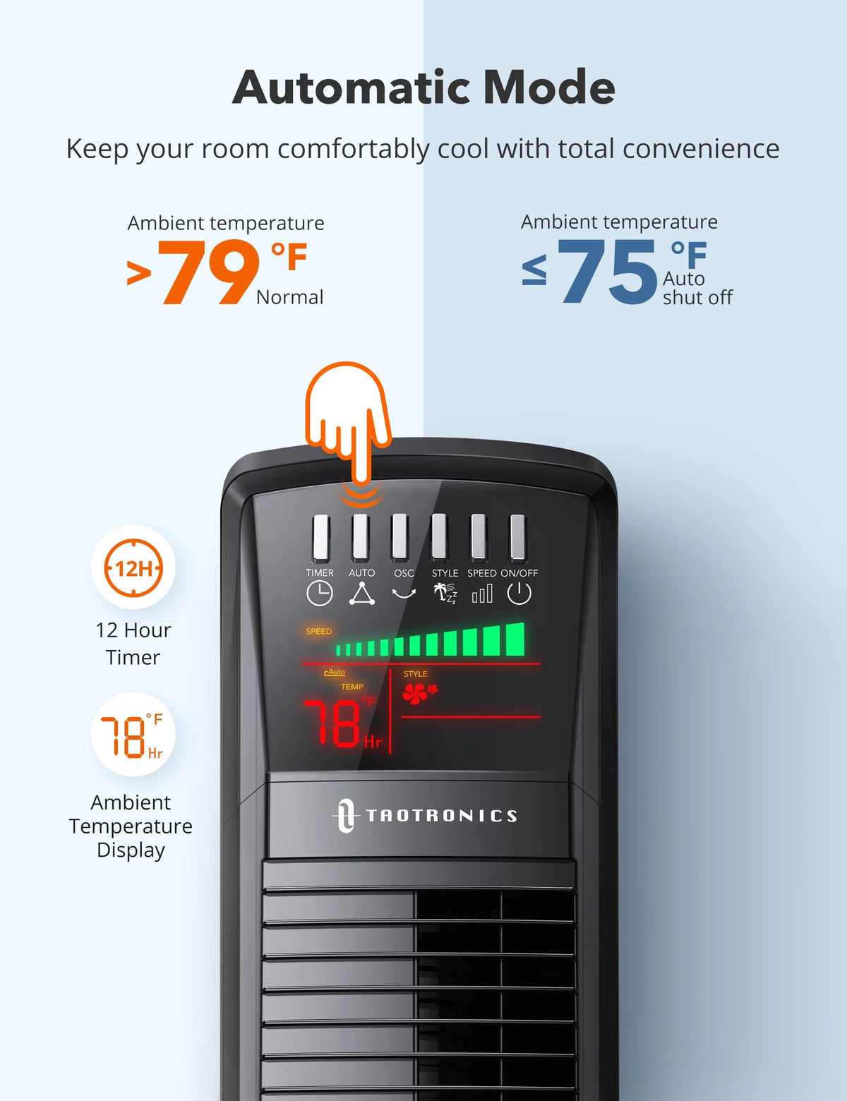Oscillating Tower Fan with Remote S395263