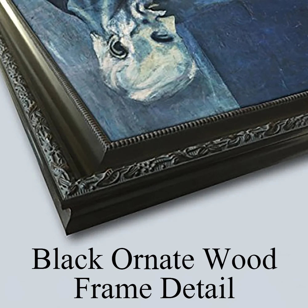 Black Ornate Wood Framed Double Matted Museum Art Print C6571