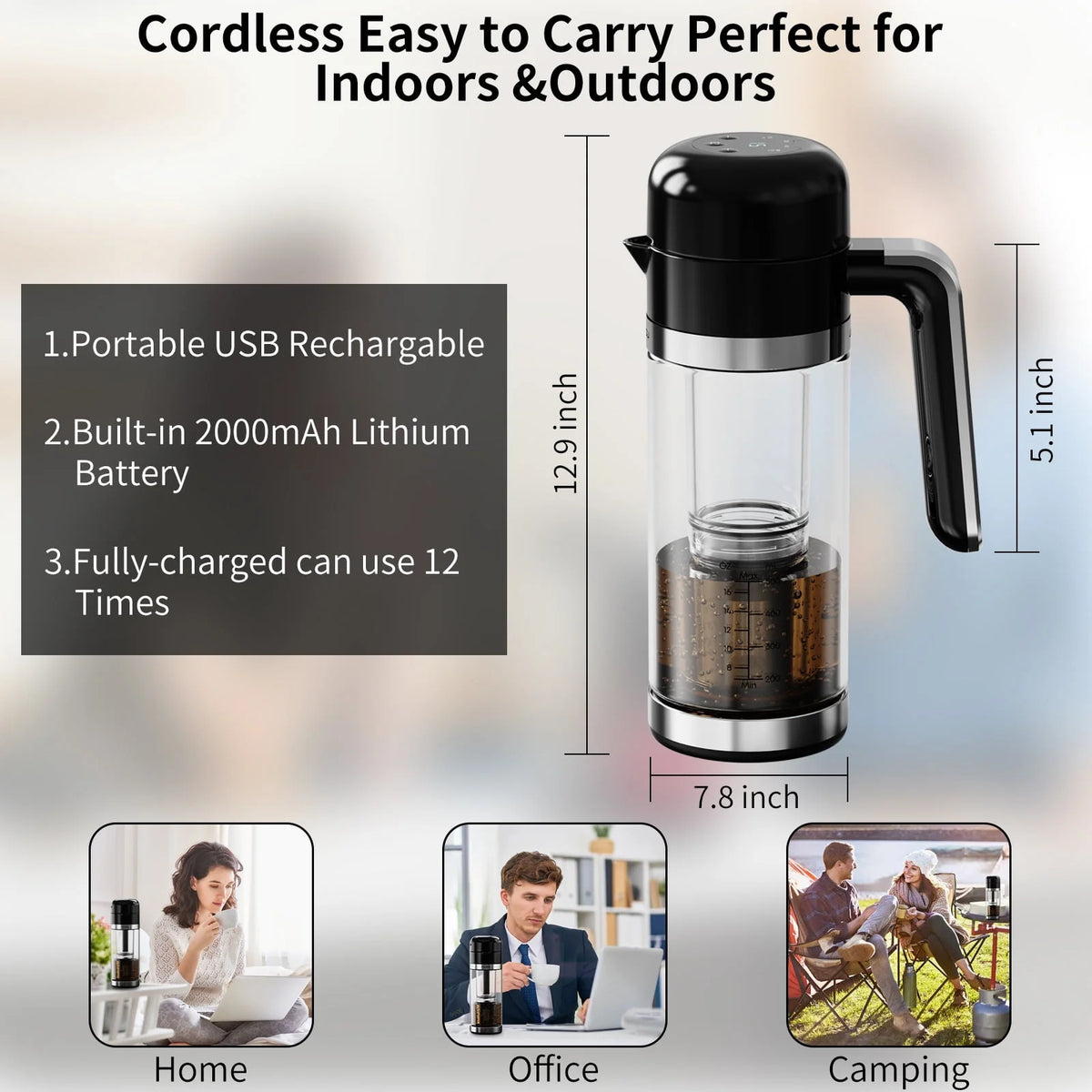 Electric Cold Brew Maker with Glass Cup Z63205