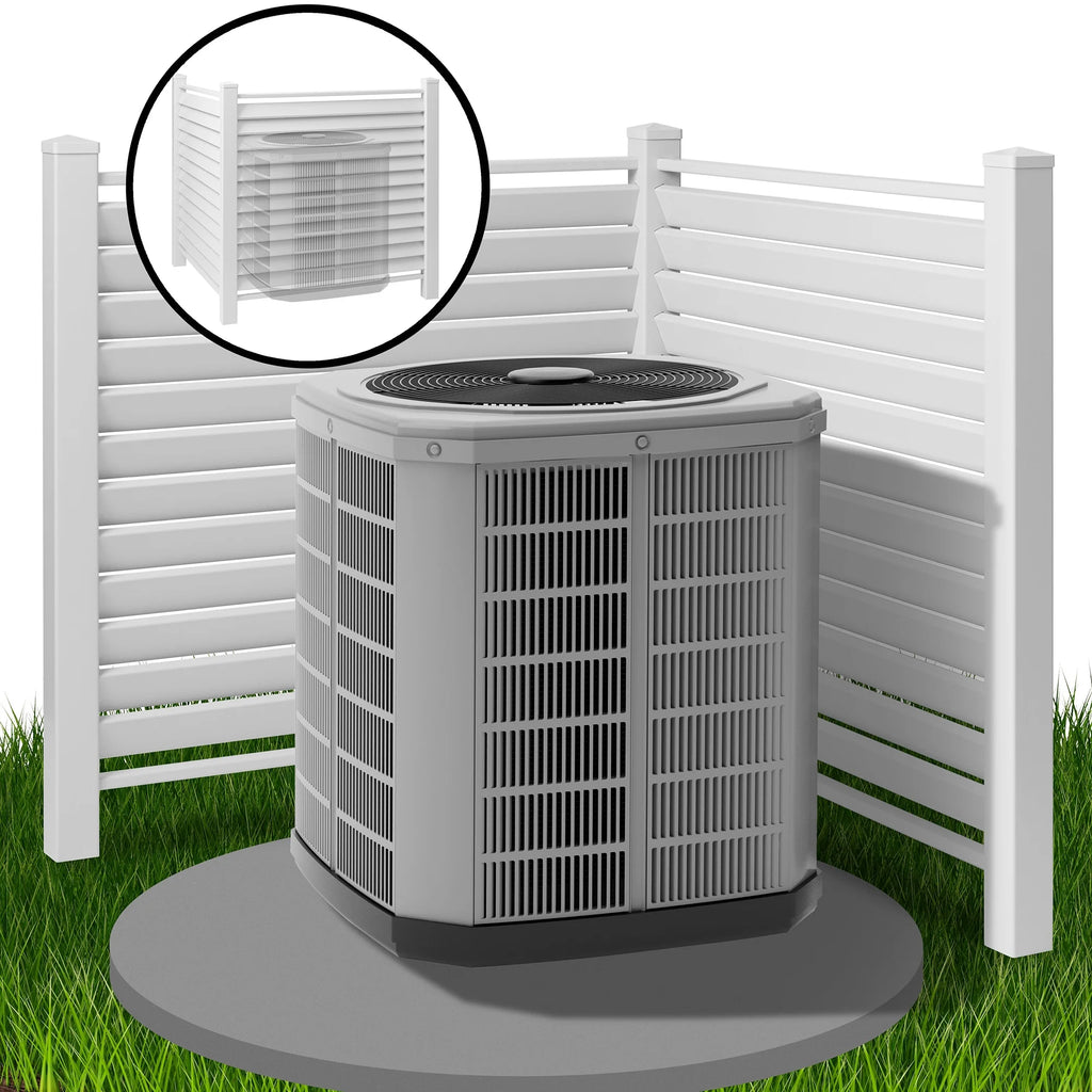White 48" x 48" Louvered Privacy Screen P421