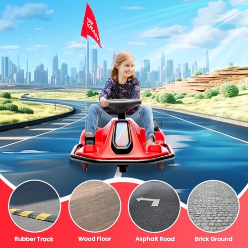 24V Electric Drifting Go Kart for Kids, Black A474539