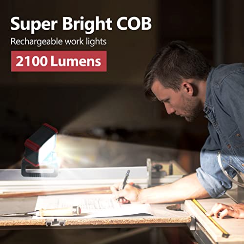 Rechargeable 2100LM COB Magnetic Work Light with Clamp T6957