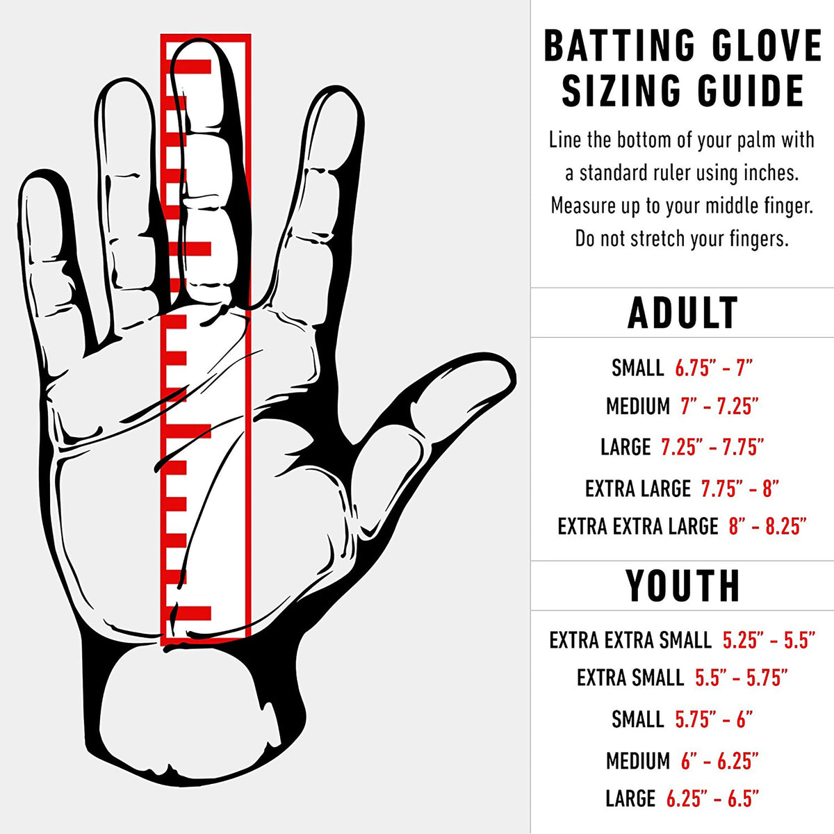 Youth X-Small Baseball Batting Gloves X83649