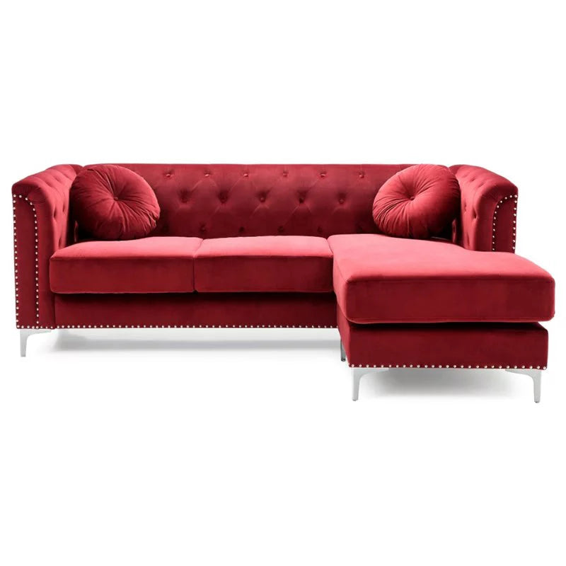 Velvet Sofa Chaise and Loveseat 2-Piece Set Z819012