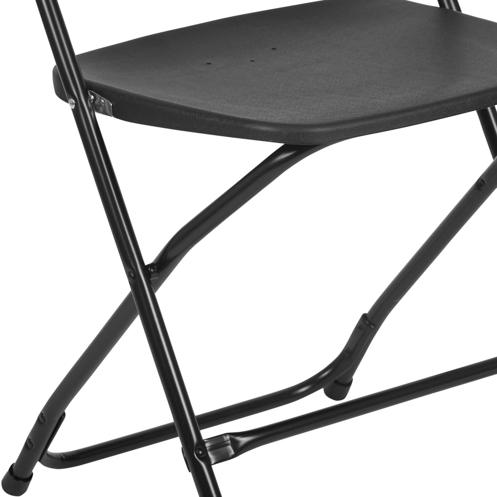 Black Plastic Folding Chair 2 Pack W9575