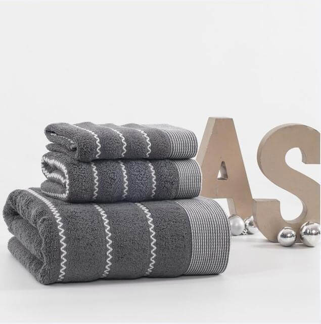 Cotton 3-Pieces Bath Towel Set F462