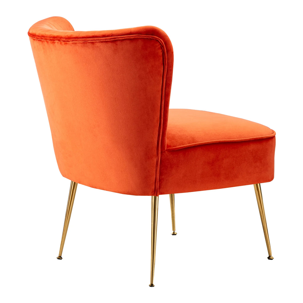 Orange Tufted Velvet Accent Chair Y5031