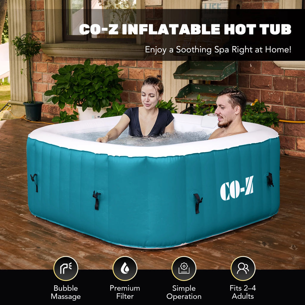 4 Person Inflatable Hot Tub Pool with Massage Jets A531
