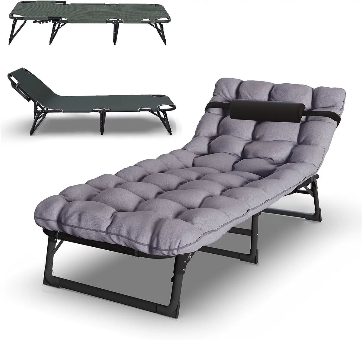 Folding Bed Cot with 2 Sided Mattress W331774