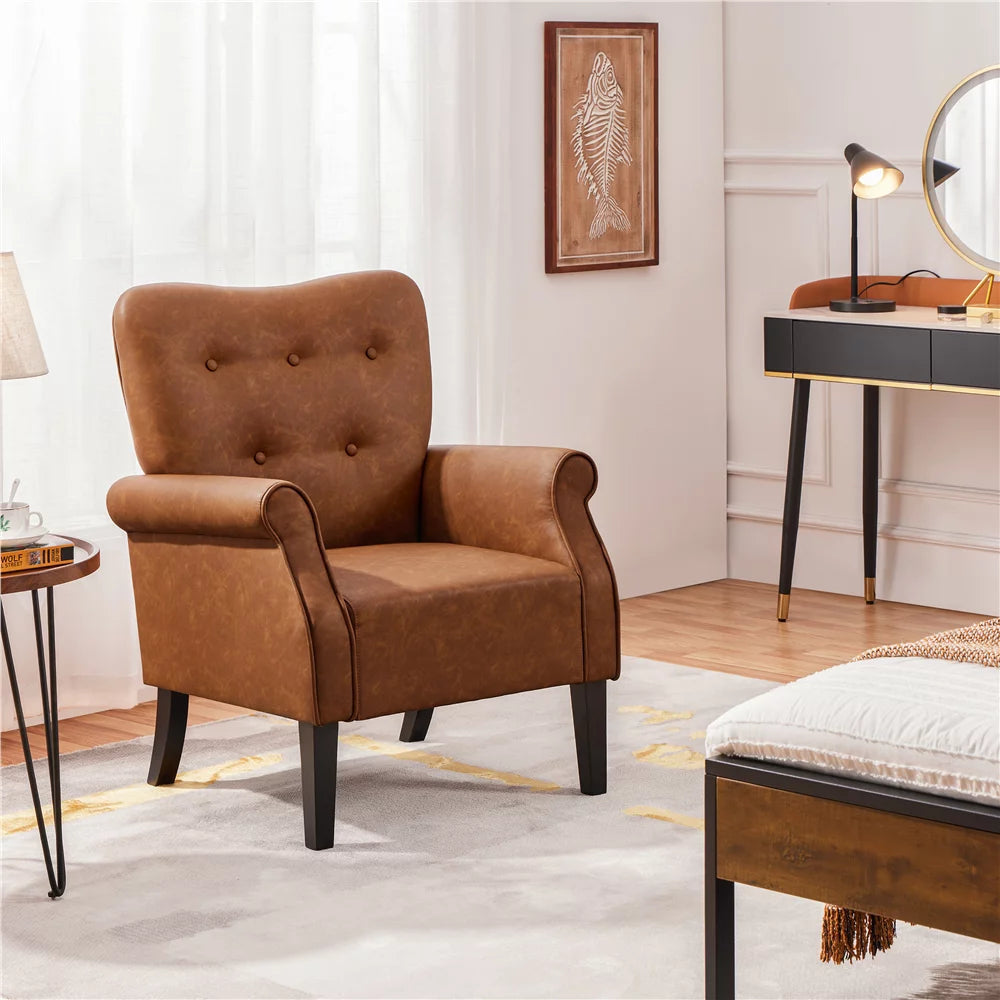 Set of 2 Faux Leather Accent Chair T5171