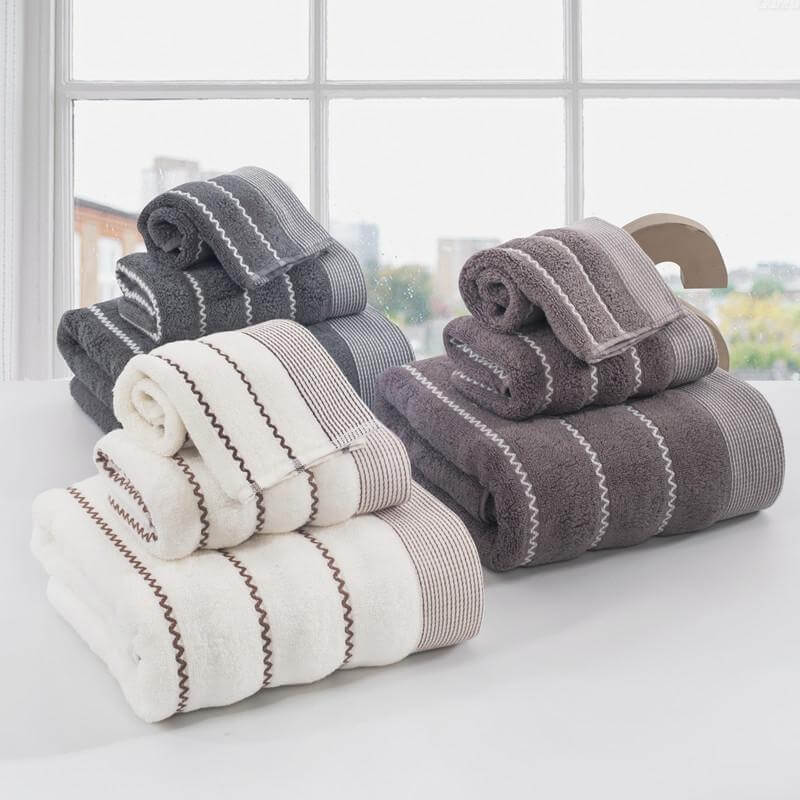 Cotton 3-Pieces Bath Towel Set F462