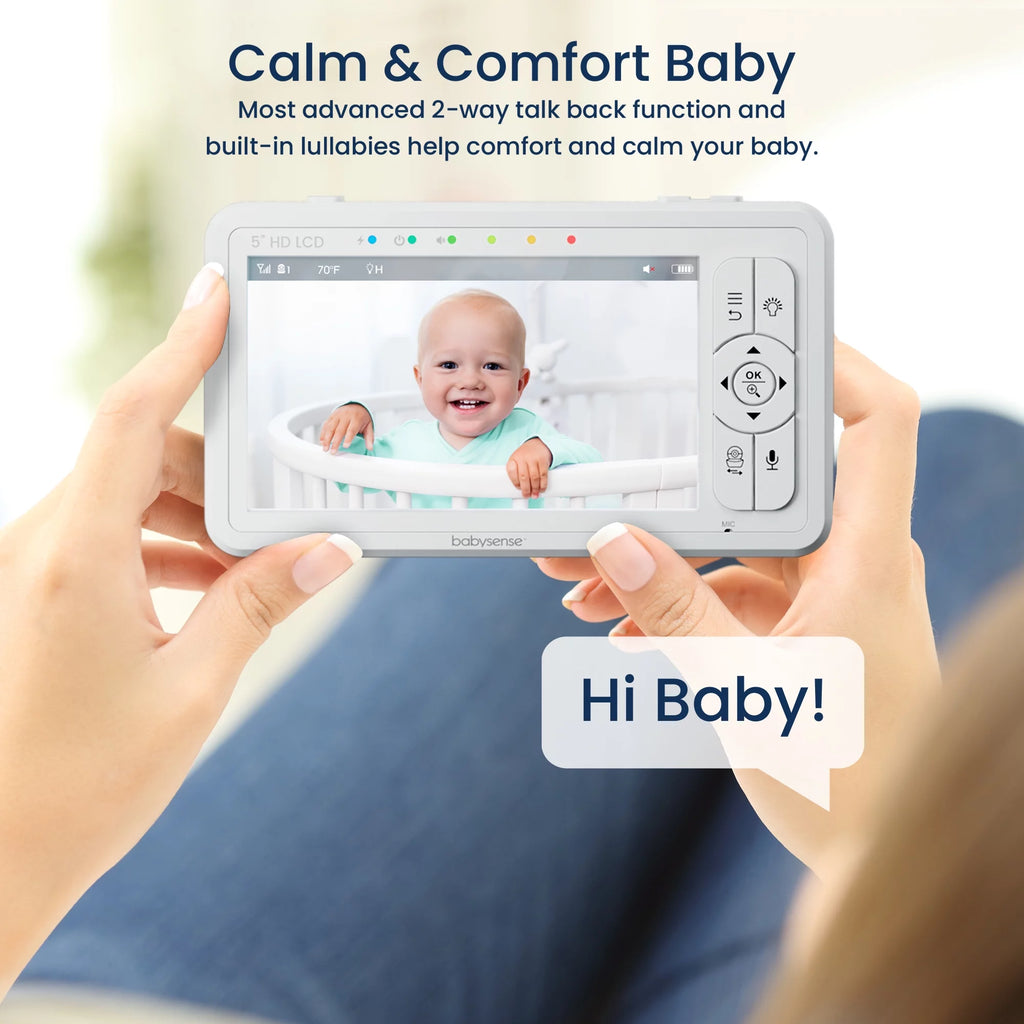 Baby Video Monitor Split Screen 5" HD Display with 2 Cameras Y4739