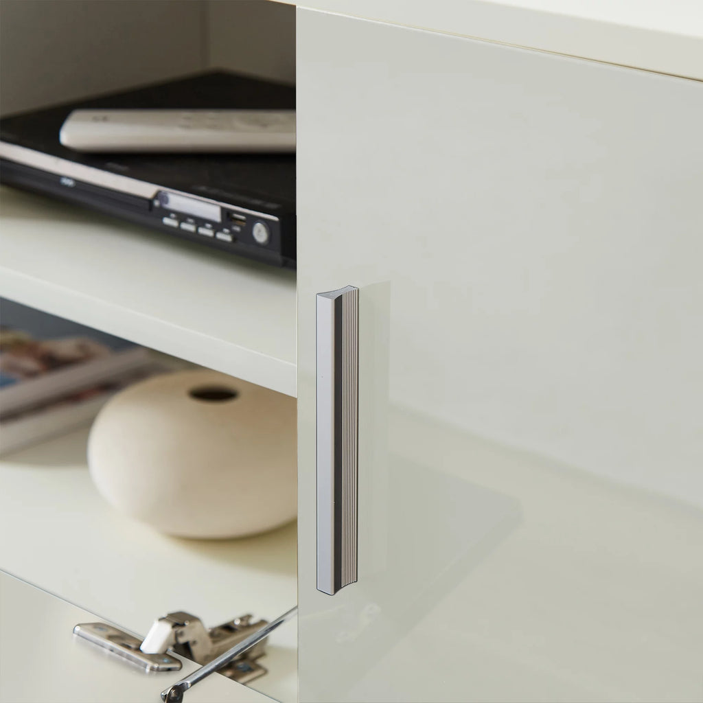 High Glossy TV Stand Cabinet with 3 Doors and Open Shelf X591939