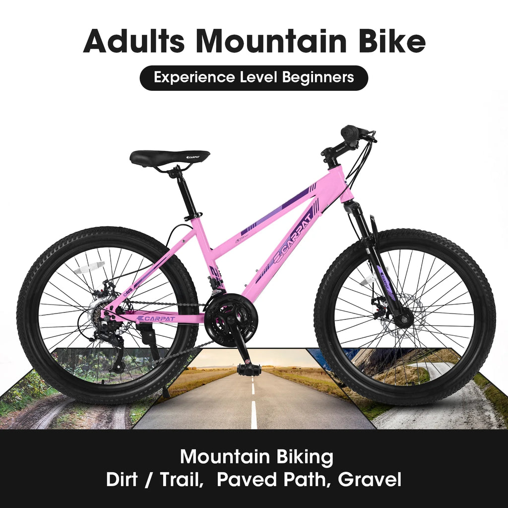 24 inch Mountain Bike with Dual Disc Brakes White Q707649