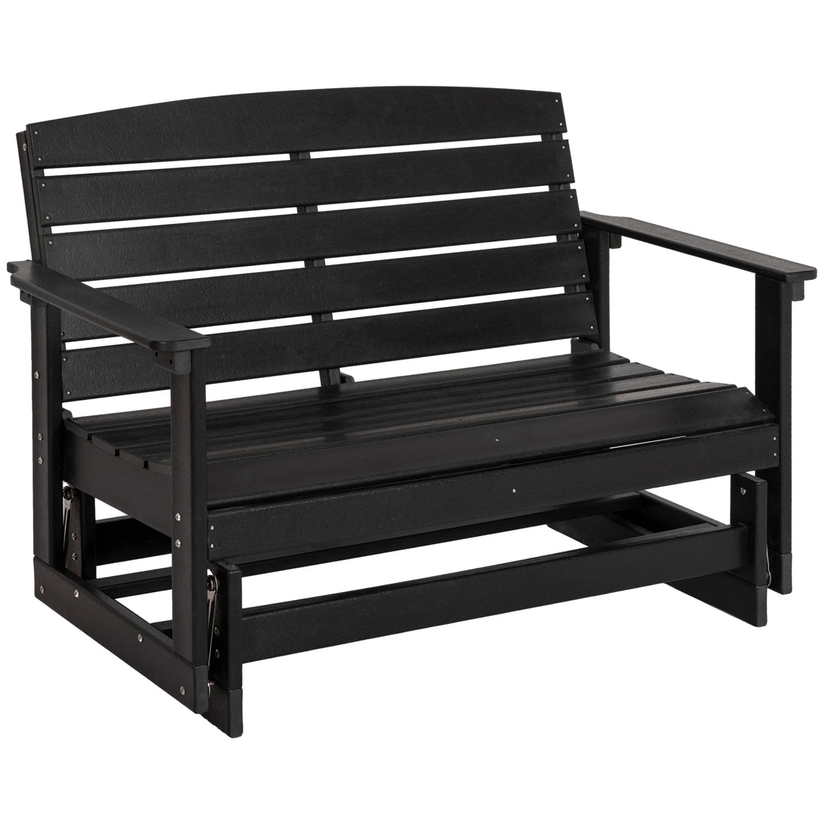 Black HDPE Double Patio Glider Bench S5639