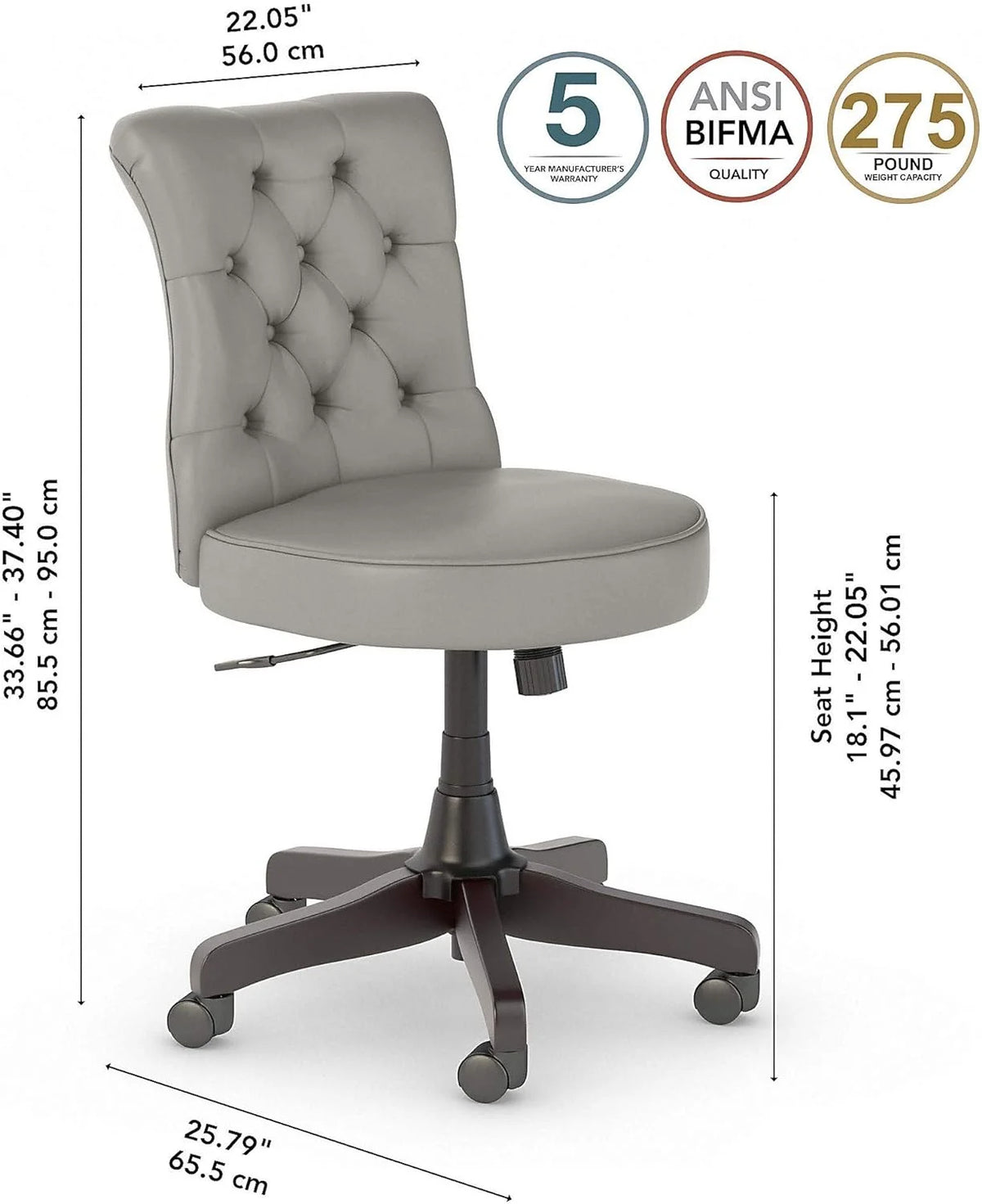 Light Gray Leather Office Chair M17571