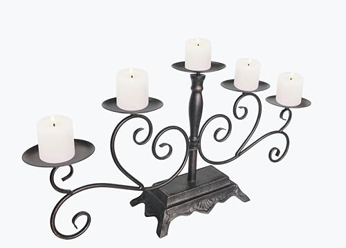 Black Iron Candelabra Candle Holder M839