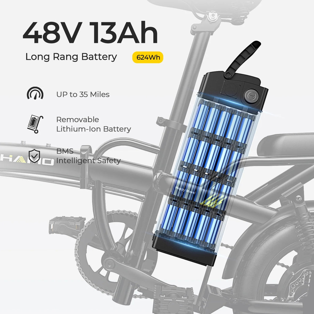 Electric Bike with 400W Motor 48V 13Ah Removable Battery Folding U964063