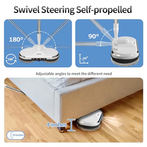 Cordless Electric Spin Mop with Water Sprayer and LED Headlight L901480