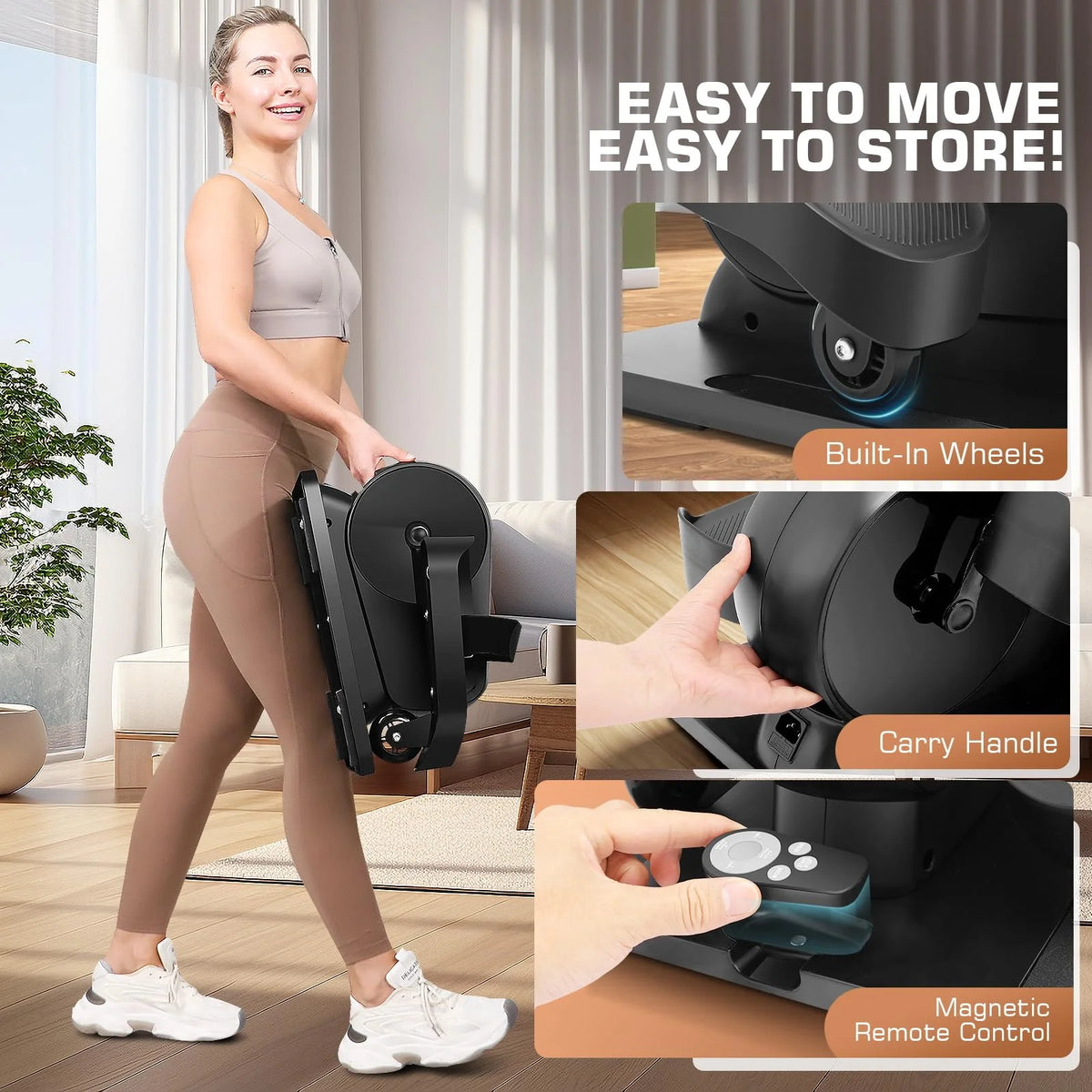 Under Desk Elliptical with Display and Remote Control E4180