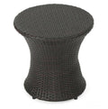 Multi-Brown Round Wicker Outdoor Accent Table E14003