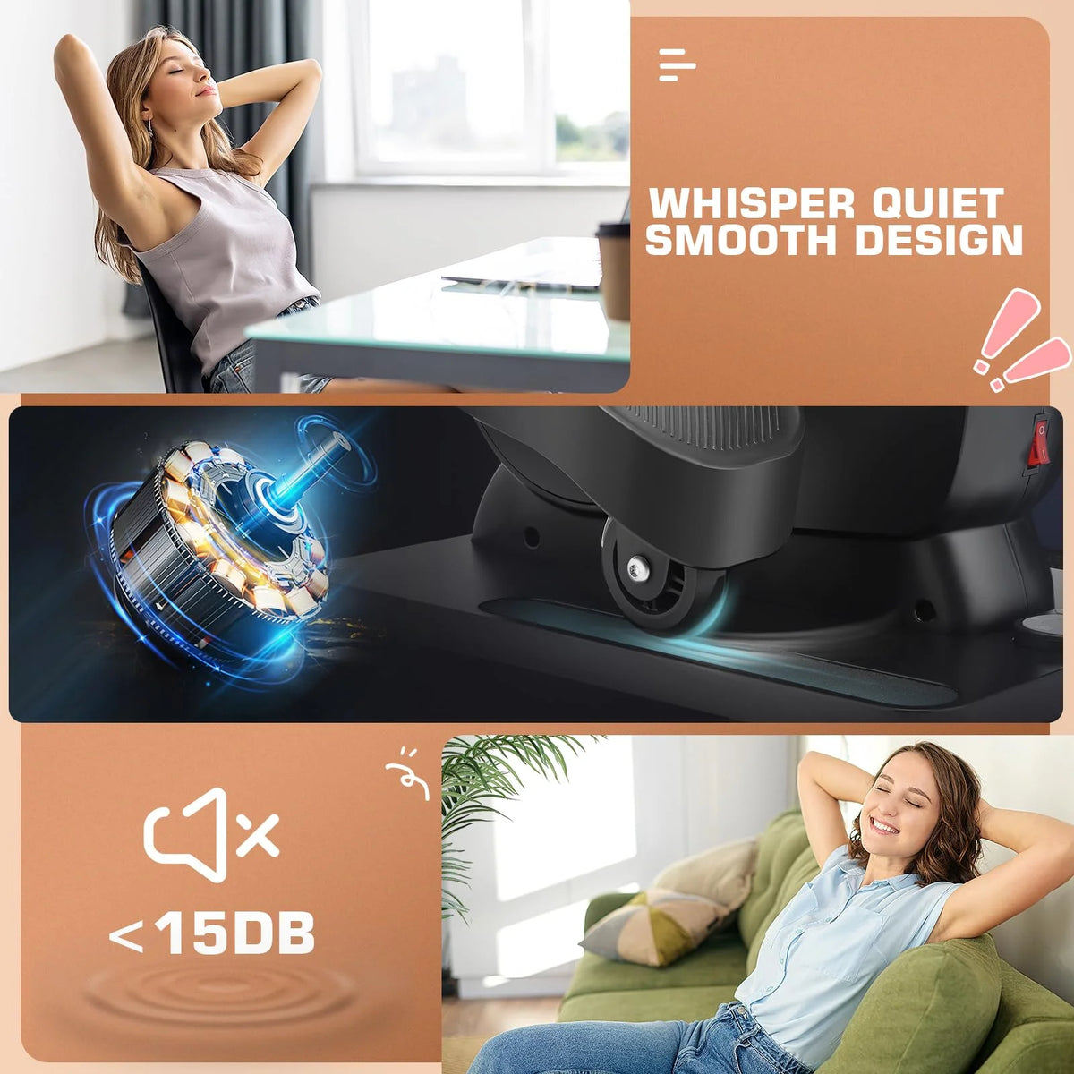 Under Desk Elliptical with Display and Remote Control E4180