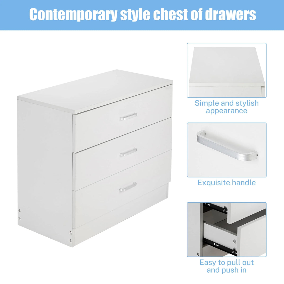 Black 4 Drawer Wood Dresser O847