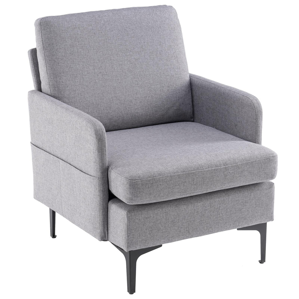 Fabric Arm Chair with Side Bags Dark Gray Z6728