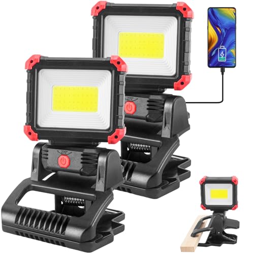 Rechargeable 2100LM COB Magnetic Work Light with Clamp T6957