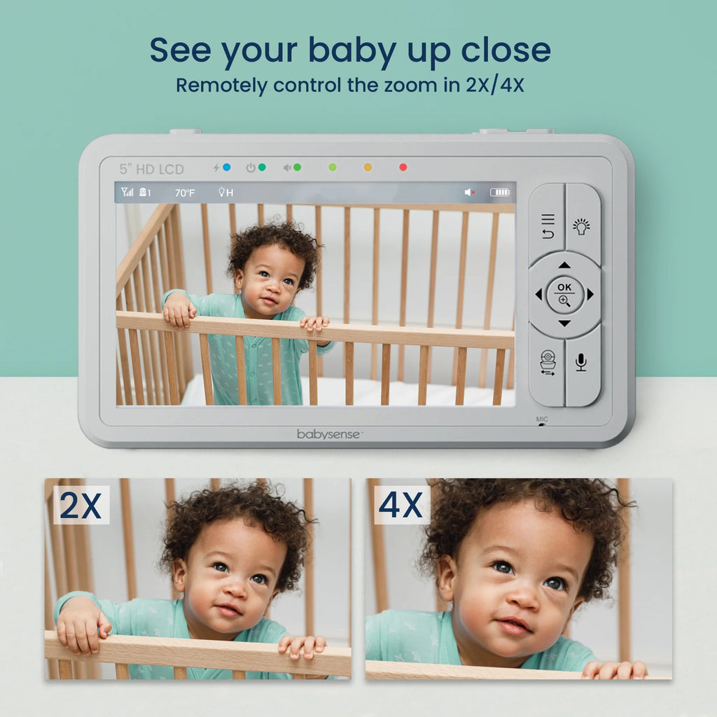Baby Video Monitor Split Screen 5" HD Display with 2 Cameras Y4739