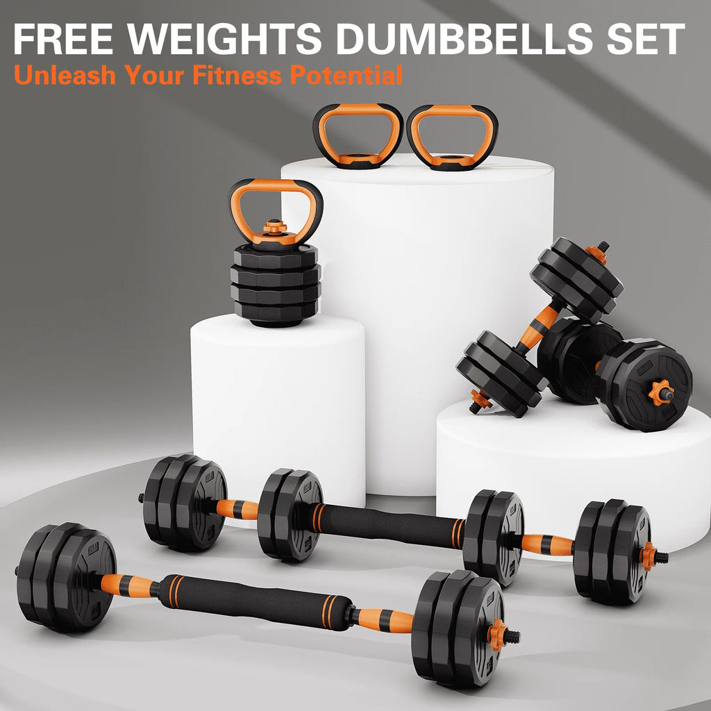 44lb 6-in-1 Adjustable Dumbbells Set with Connector N5930