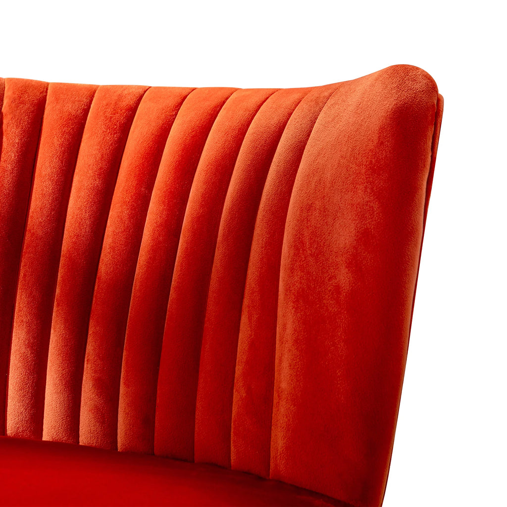 Orange Tufted Velvet Accent Chair Y5031