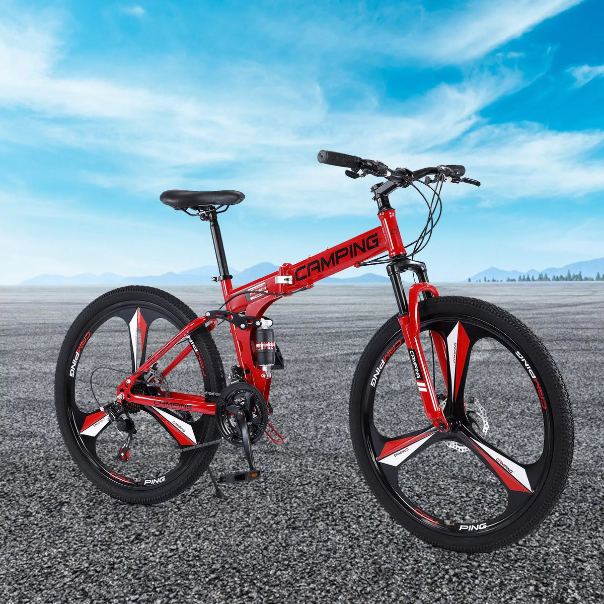 Folding Mountain Bike 21 Speed Black M8194