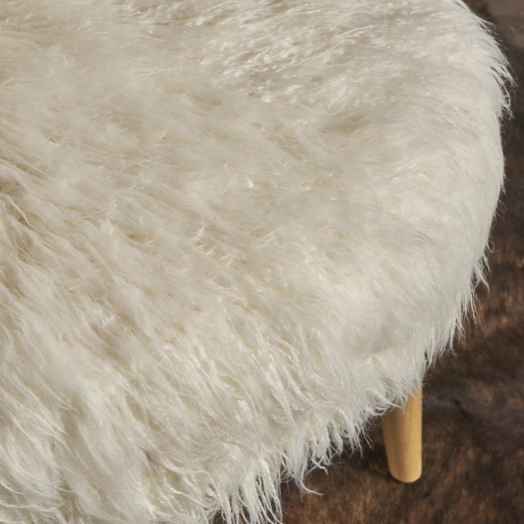 White Faux Fur Accent Chair J294