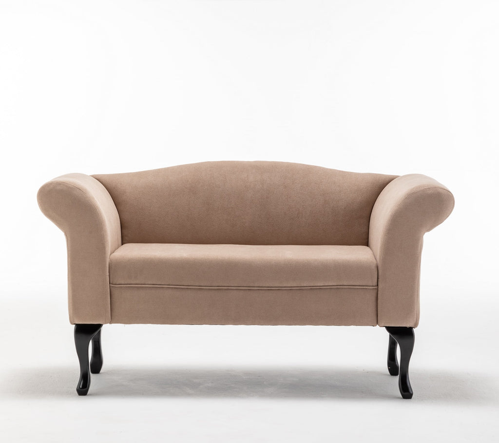 Mid Century Small Loveseat Sofa with Solid Wood Legs V827745