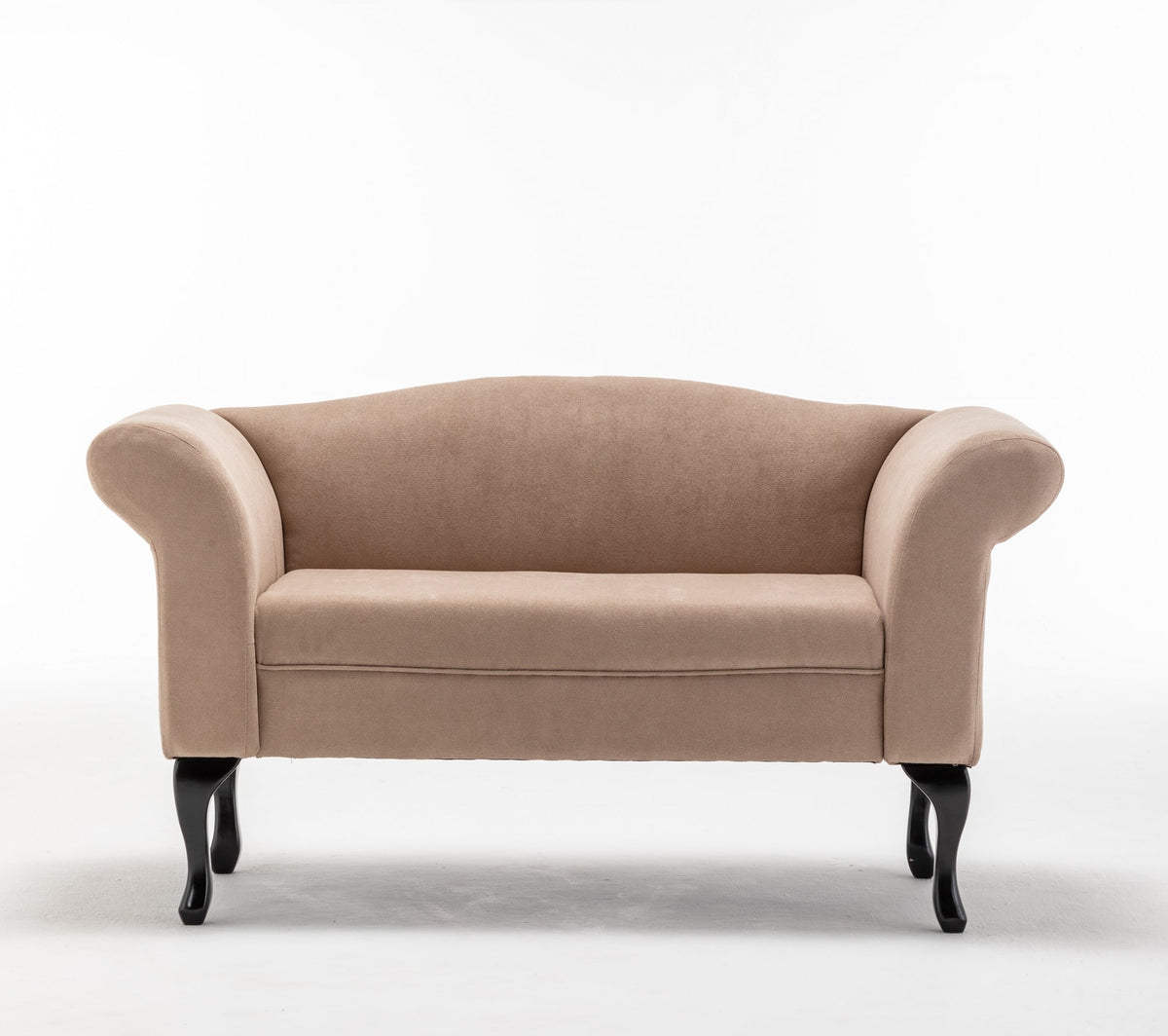 Mid Century Small Loveseat Sofa with Solid Wood Legs V827745