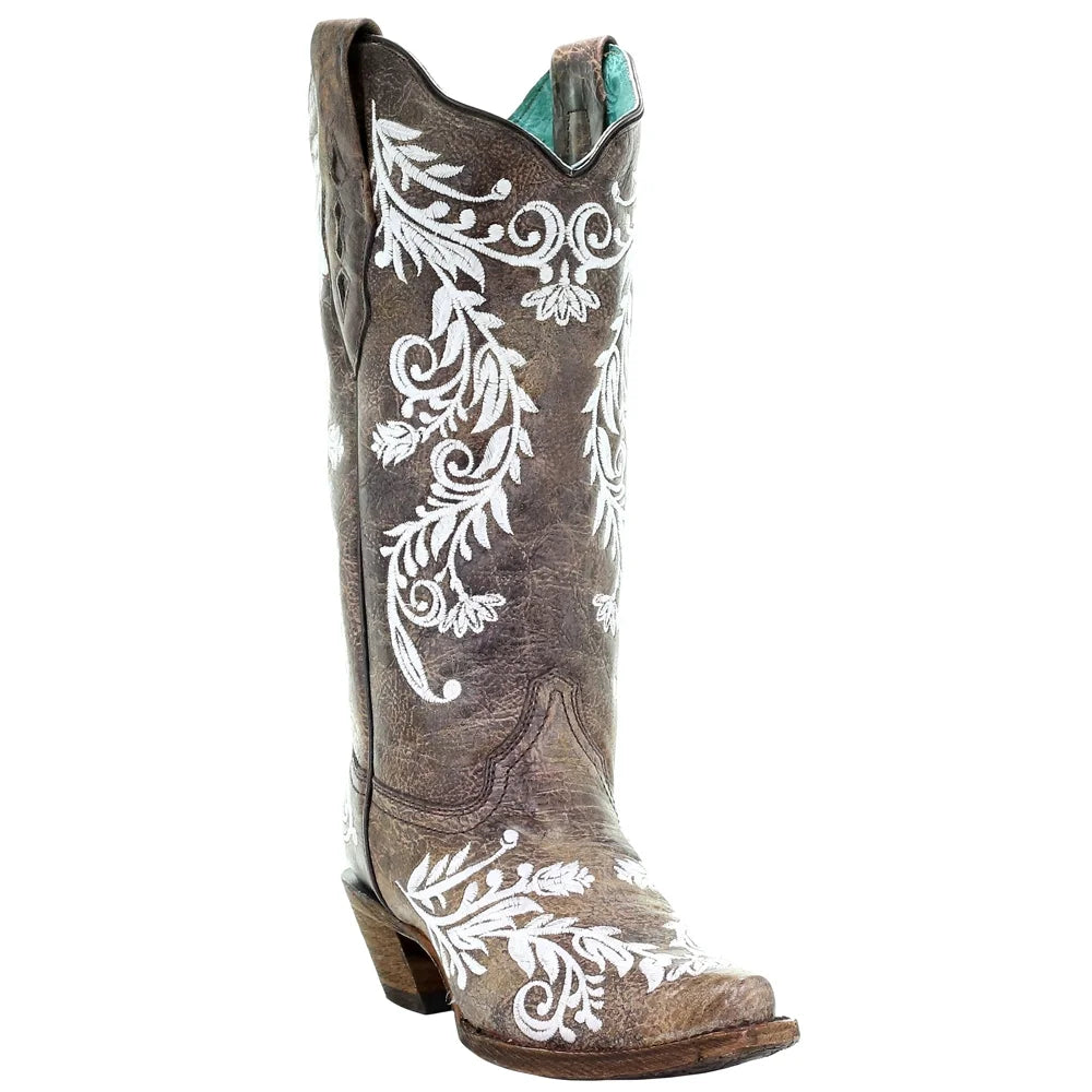 Glow In The Dark Studded Snip Toe Knee High Dress Boots V949