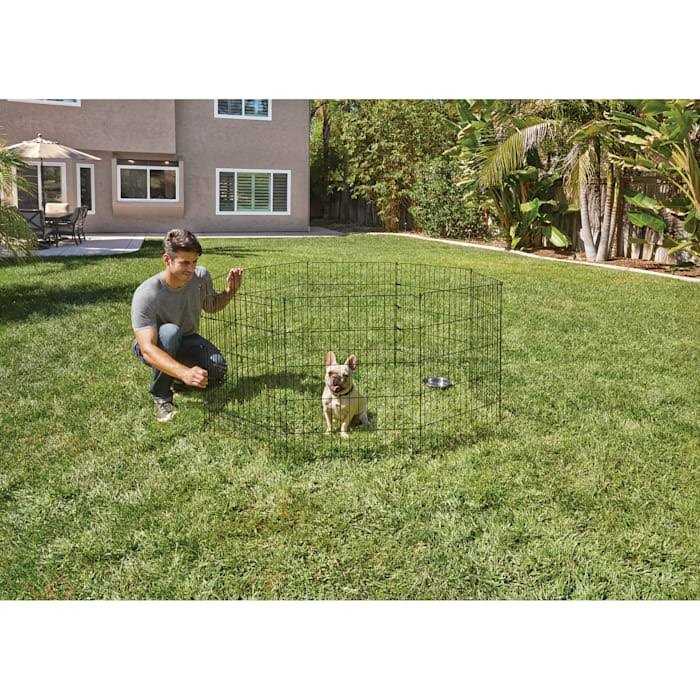 Adjustable Black Exercise Pen for Dogs F94816