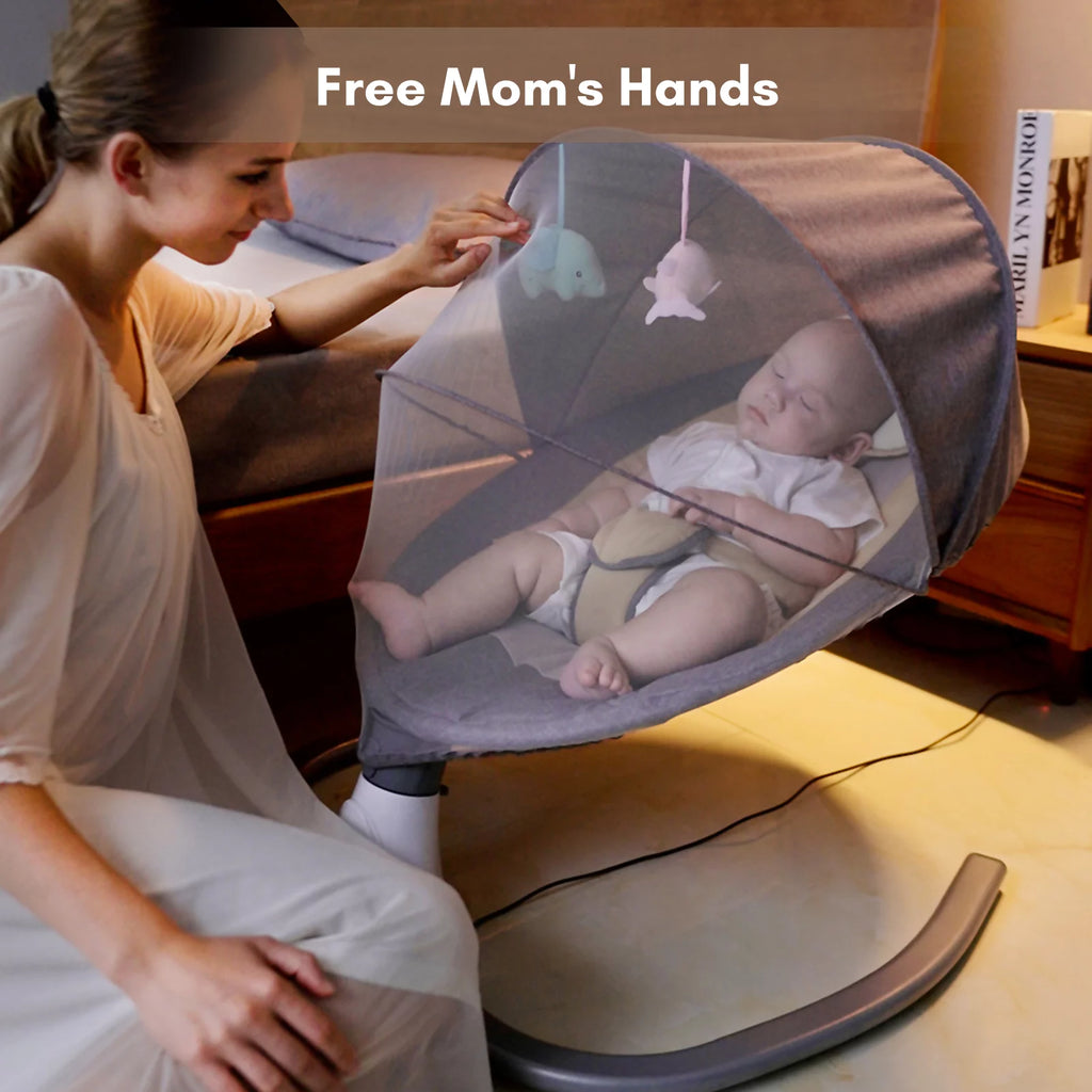 Electric Baby Swing and Bouncer with Remote Control and Mosquito Net I98055