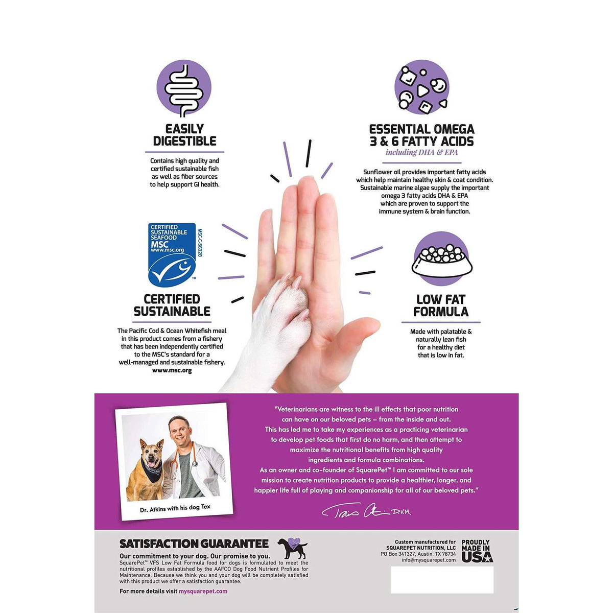 Low Fat Formula Dry Dog Food E880