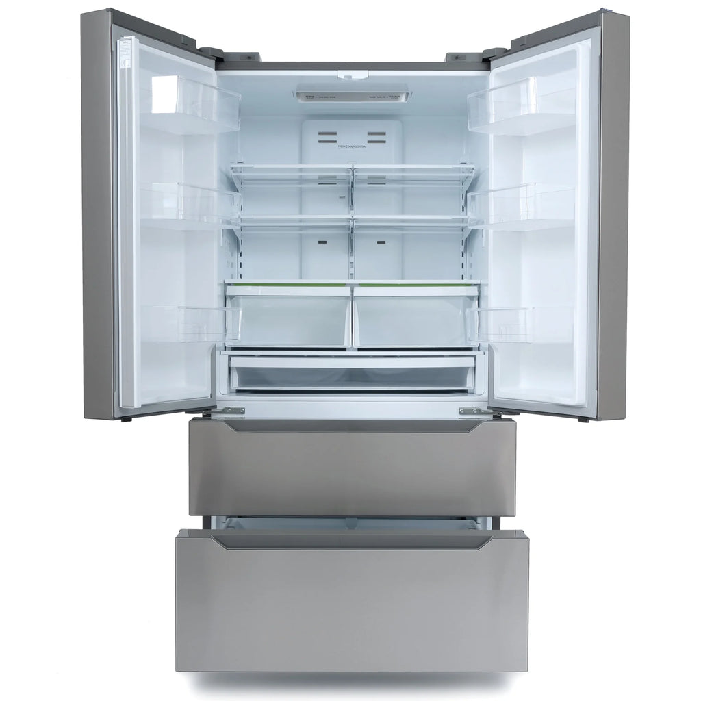 5 Piece Kitchen Appliance Package with Gas Range Range Hood Dishwasher French Door Refrigerator Wine Refrigerator I645