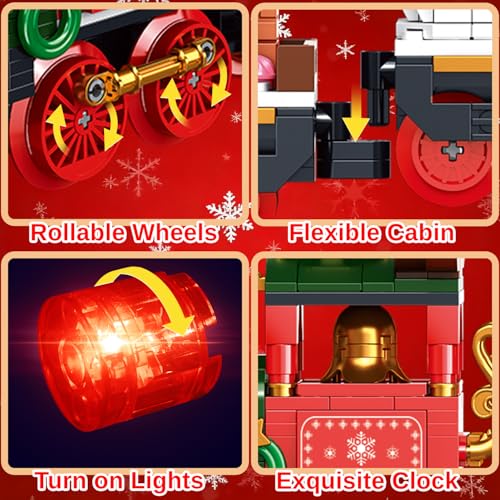 Christmas Train Building Toys Set 868pcs with LED Light I482