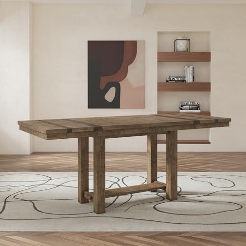 White Dining Extension Table with Trestle Base O783241